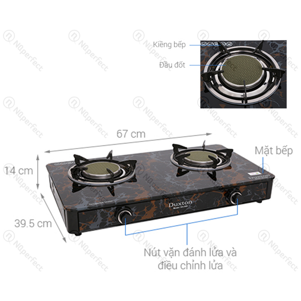 Ống điếu hồng ngoại tráng men gốm sứ trắng/đen/xanh Ø120mm bếp gas đôi Duxton DG-820, DG-860.. chính hãng