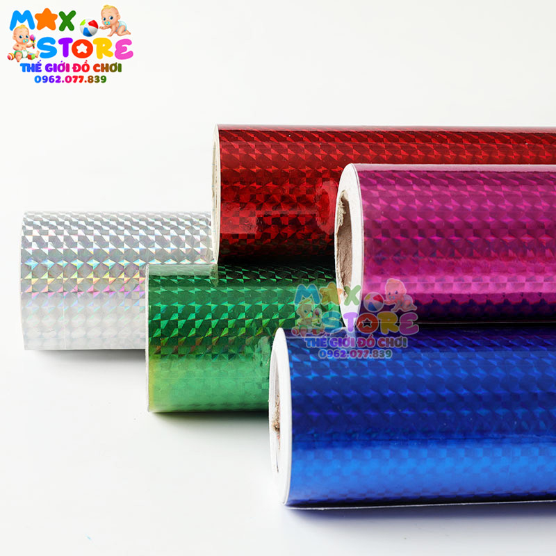 Giấy Màu Decan Bóng Óng Ánh Kim Tuyến Nhiều Màu Khổ 60x100cm