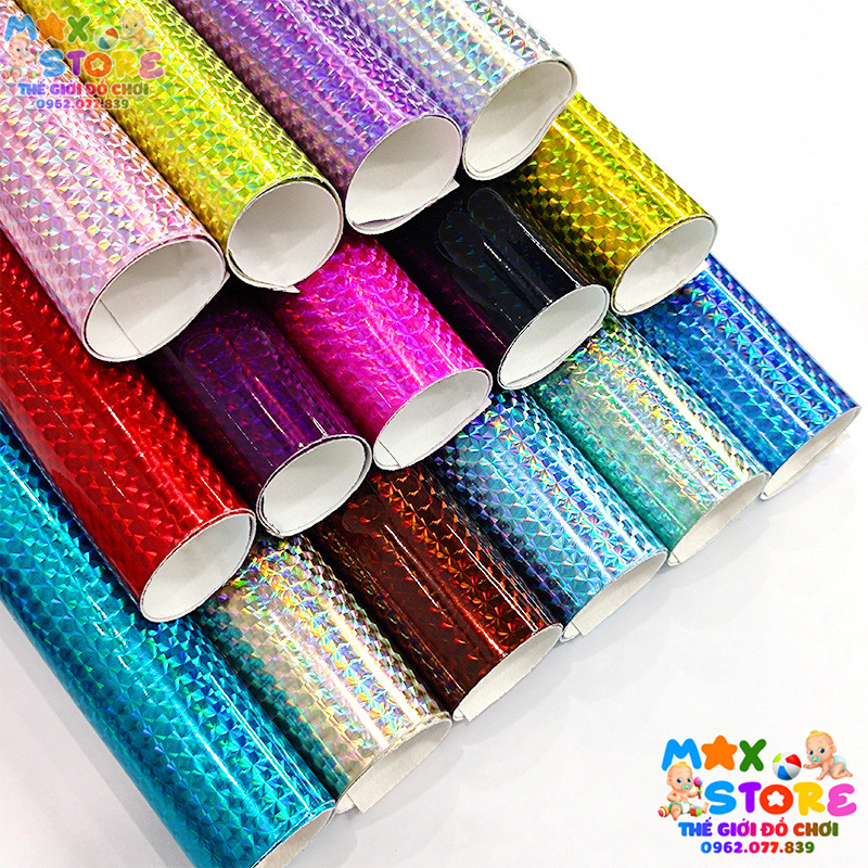 Giấy Màu Decan Bóng Óng Ánh Kim Tuyến Nhiều Màu Khổ 60x100cm