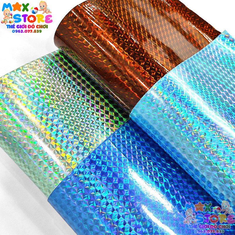 Giấy Màu Decan Bóng Óng Ánh Kim Tuyến Nhiều Màu Khổ 60x100cm