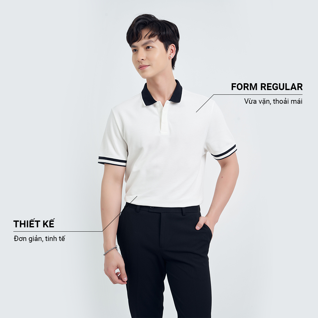 Áo Polo Nam Cổ Đức Phối Màu Trẻ Trung Form Regular Chất Liệu Cotton Cao Cấp KRIK - PL2008
