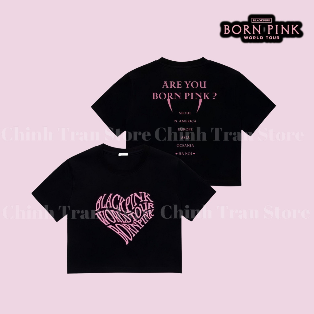 Áo Croptop chất thun cotton form ôm BLACKPINK WORLDTOUR BORNPINK - ver HA NOI. Chinh Trần Store
