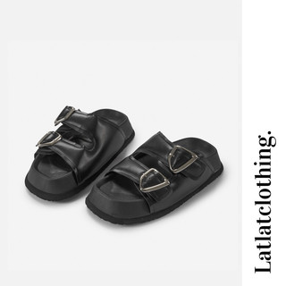 Giày sandal hai quai phong cách Ullzang đế cao 3cm - Giày lười đế cao 3cm siêu trending thời tran