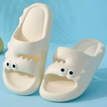 Dép quai ngang nữ dép bánh mì khủng long chất liệu eva kiểu dáng ulzzang unisex basic đi mưa đúc độn đế 3 cm