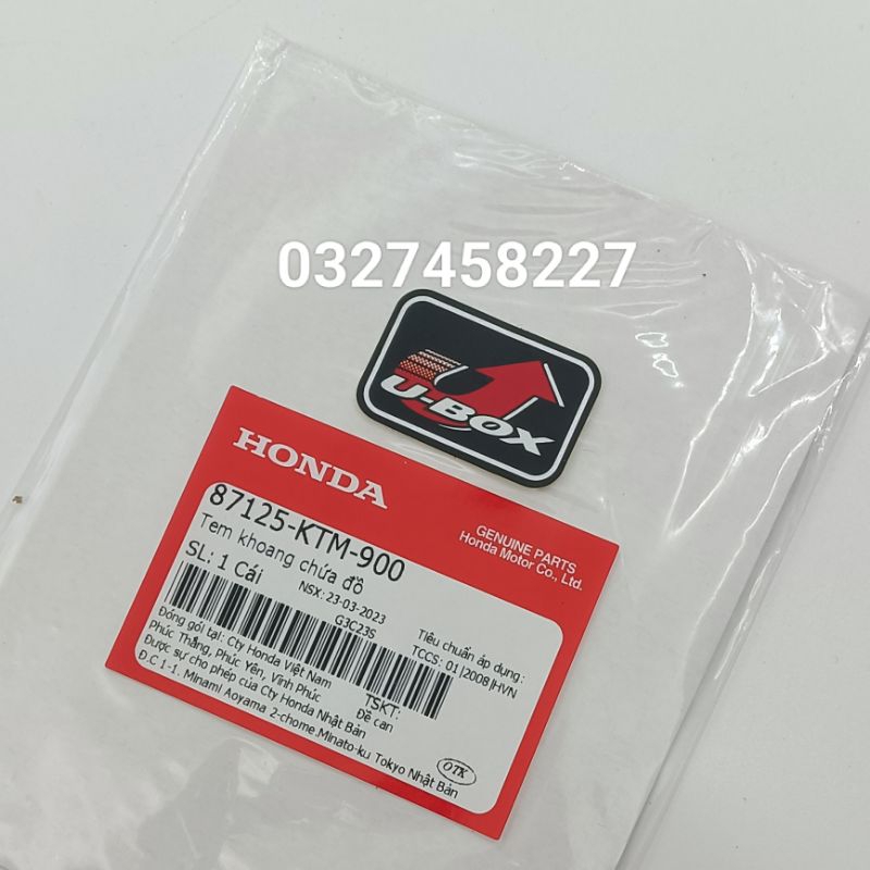 Tem U-BOX khoang chứa đồ WAVE A, RS, S100, FUTURE 125.... zin.