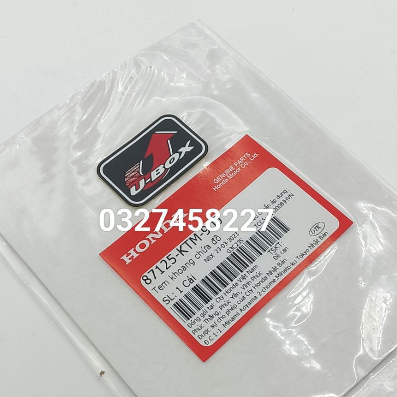 Tem U-BOX khoang chứa đồ WAVE A, RS, S100, FUTURE 125.... zin.