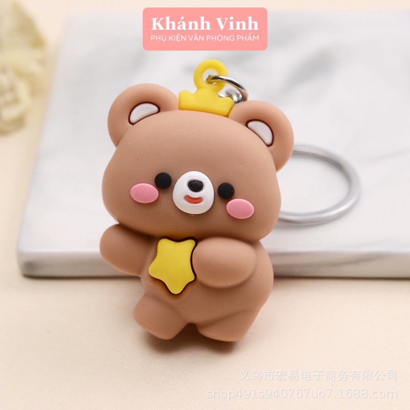 Móc Khoá Hình Thú Mông Cong Gấu, Khỉ, Thỏ, Lợn - Phụ Kiện Văn Phòng Phẩm Khánh Vinh