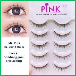 Lông Mi Giả  Hộp Hồng Mi Tự Nhiên (5 cặp/ 1 hộp) (Tặng 1 Set Keo Và Nhíp Cho Mỗi Đơn Hàng)