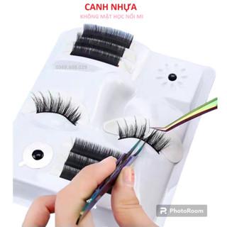 Khay Tập Nối Mi_Đầu  Canh Nhựa Học Nối Mi_Khay Tập Nối Mi 3IN1_ Khuôn Mặt Giả Bằng Nhựa Dùng Thực Hành Luyện Tập Nối Mi