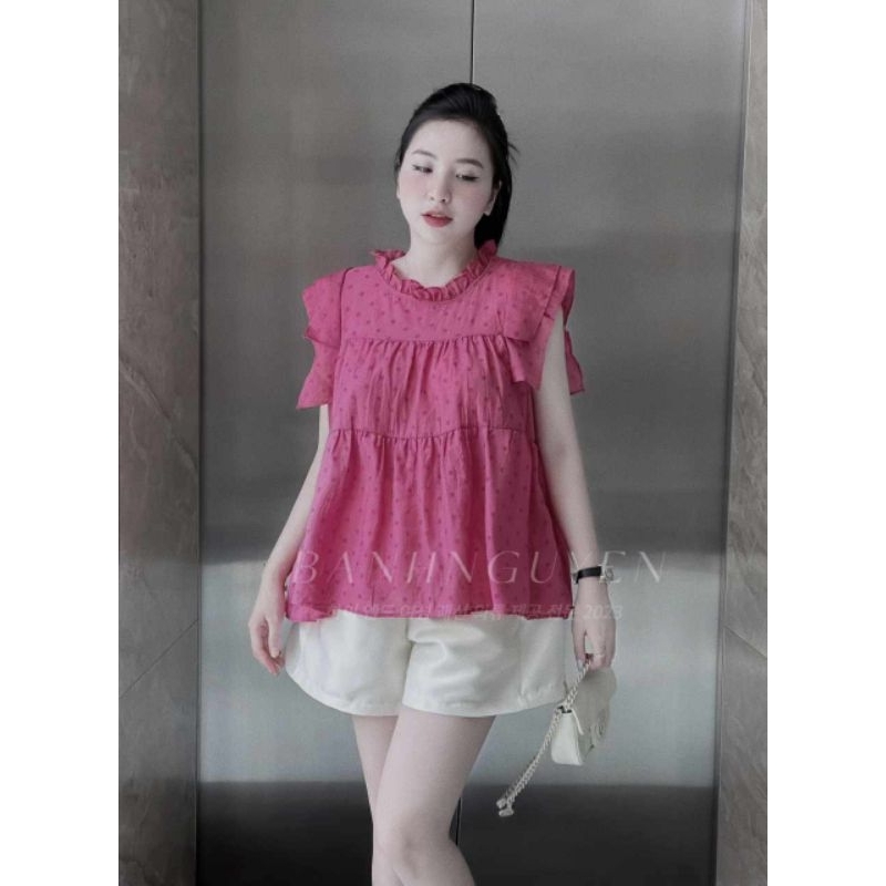 Sét áo chấm bi hồng +quần sooc