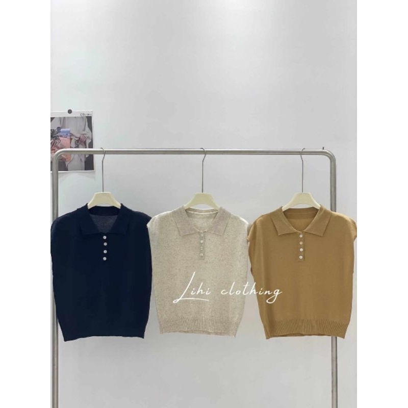 Áo len montoghi tay hến cổ polo hàng QC