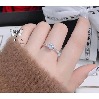 Nhẫn đá cầu hôn cao cấp bạc ta nguyên chất chính hãng -Bạc LOPA
