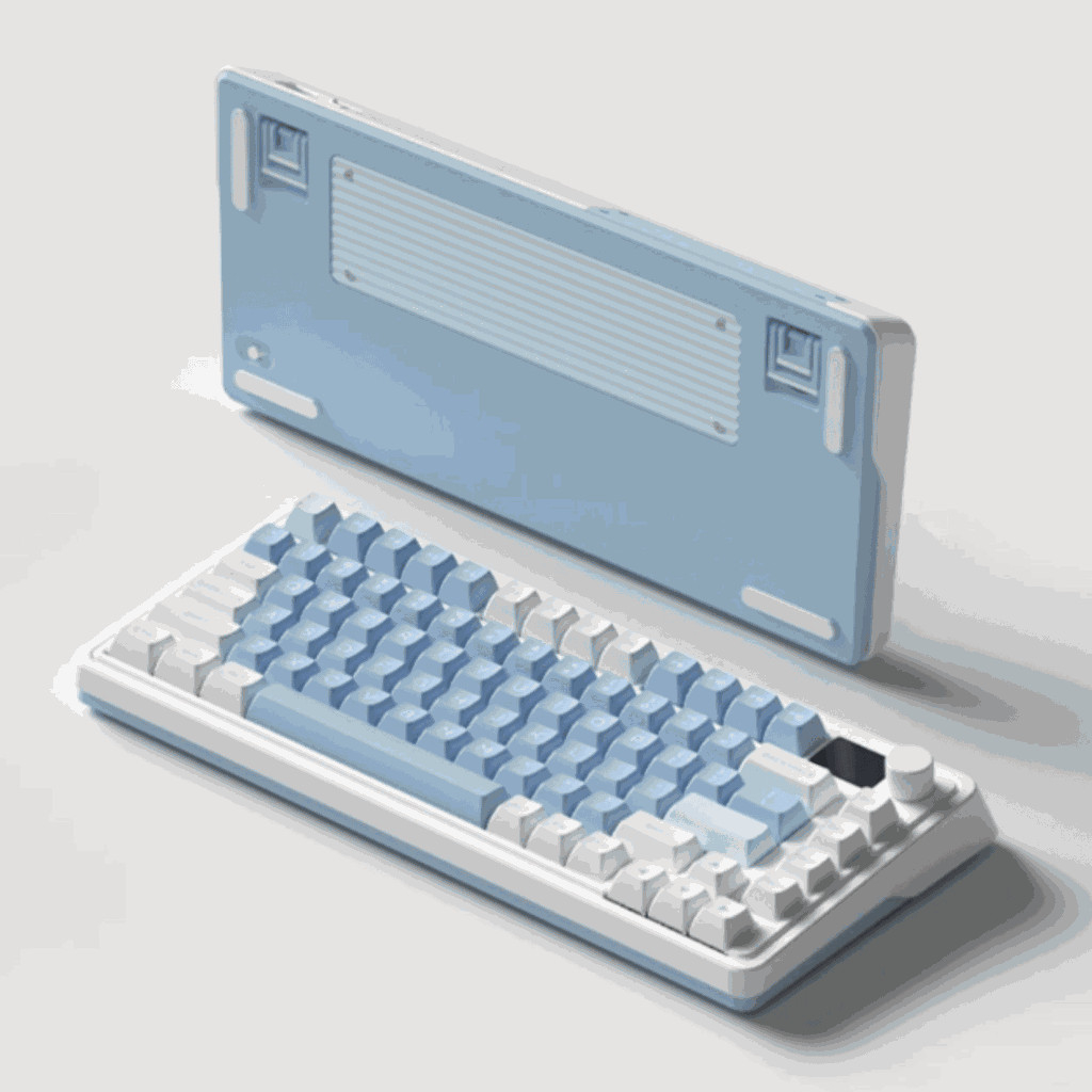 Bàn phím cơ FL-Esports CMK75 SAM Lake Placid Blue màn hình TFT 3 Mode kết nối Cấu trúc Gasket