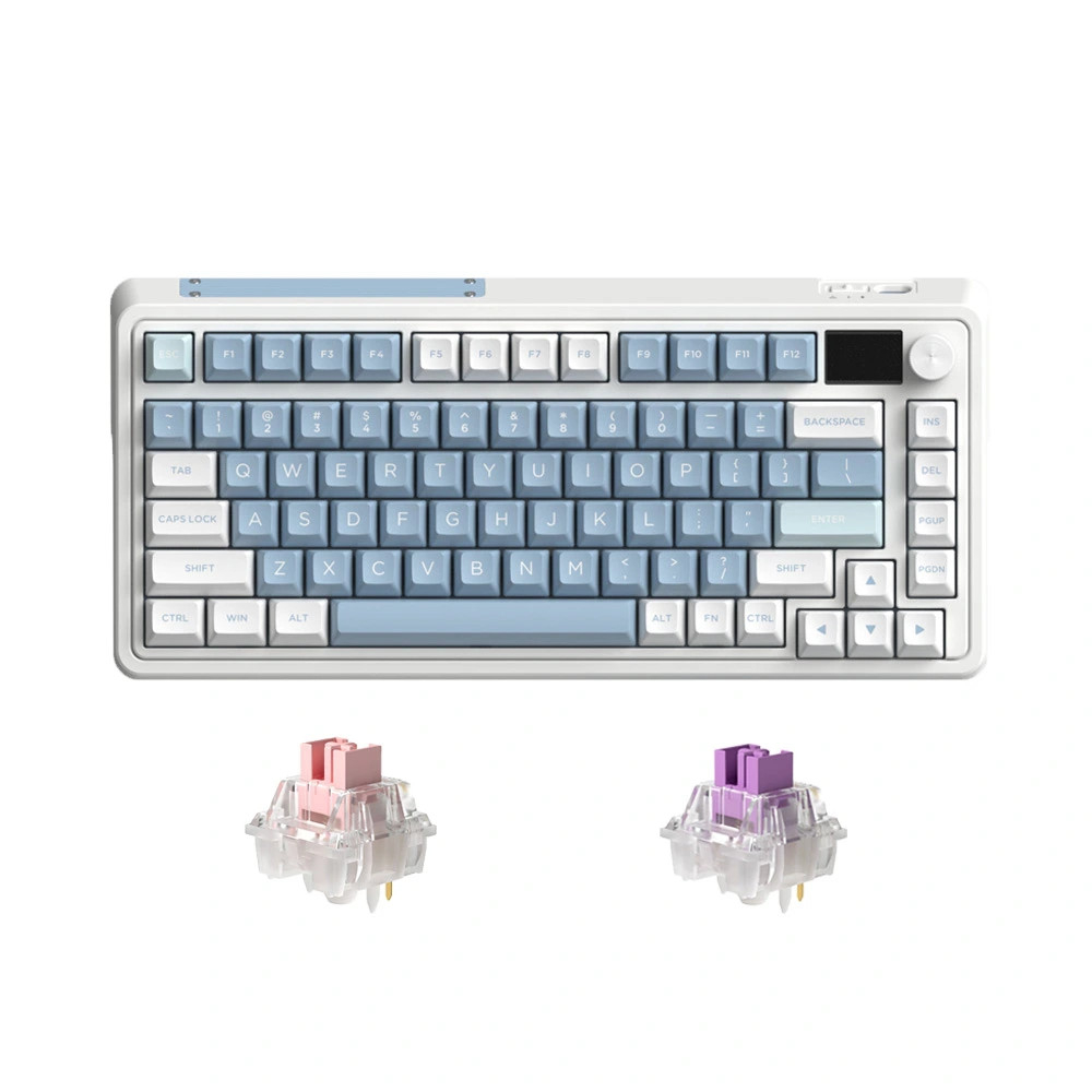 Bàn phím cơ FL-Esports CMK75 SAM Lake Placid Blue màn hình TFT 3 Mode kết nối Cấu trúc Gasket