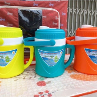  Bình Đựng Đá giữ nhiệt mini 2L có quai xách nhựa Việt Nhật an toàn 