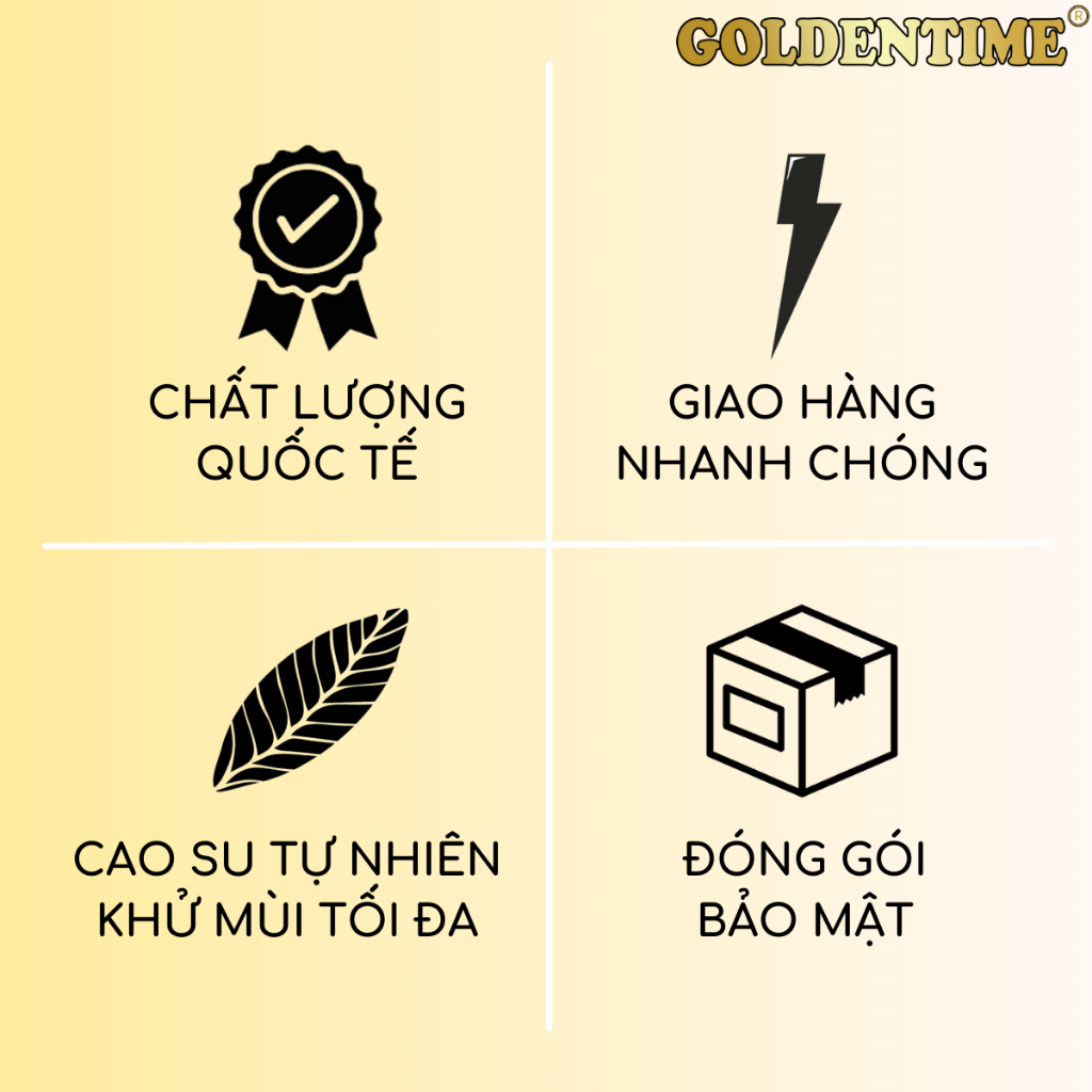 Bao cao su GOLDENTIME 3in1 gân gai nút thắt kéo dài thời gian size 52mm