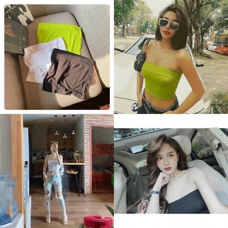 Áo Ống Croptop Vành To Màu Trơn Chất Borip