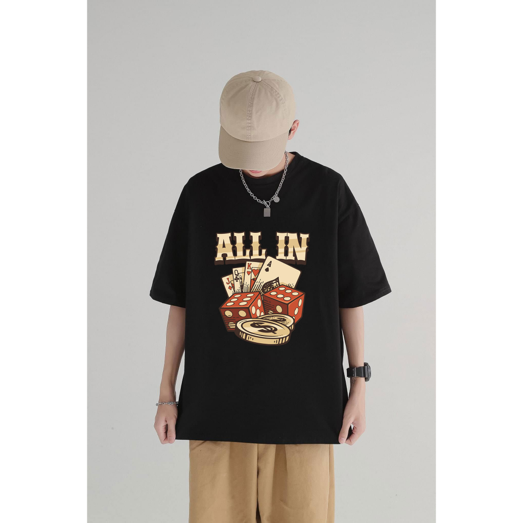 Áo phông bộ bài unisex, Áo phông bộ bài ALL IN, Áo thun lá bài Chipper cao cấp chất cực đẹp