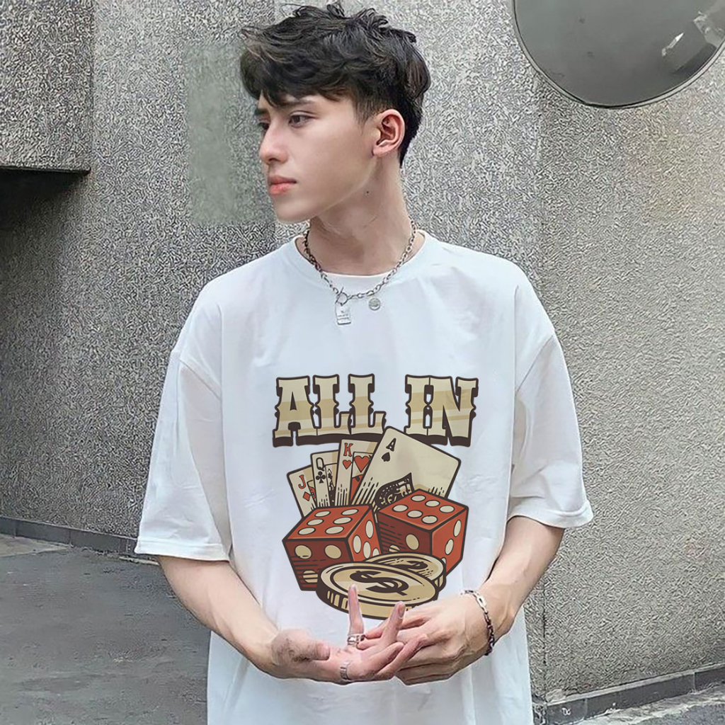 Áo phông bộ bài unisex, Áo phông bộ bài ALL IN, Áo thun lá bài Chipper cao cấp chất cực đẹp