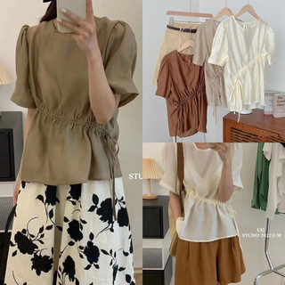 Áo tơ kiểu rút eo