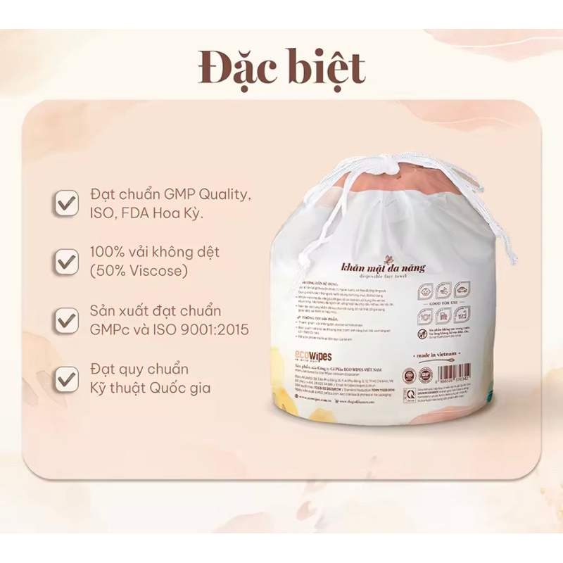 Khăn lau mặt đa năng Ecowipes - Gói 80 miếng