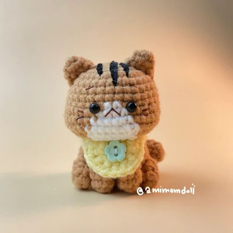 Móc khoá len mèo con bằng len