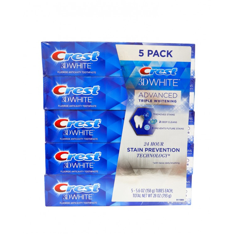 Kem đánh răng Crest 3D White Advanced Whitening 147gram / tuýp (mẫu mới 2022)