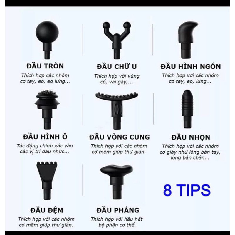 Máy massage cầm tay 6 chế độ_súng massage trị đau giãn cơ hàng chính hãng loại 1