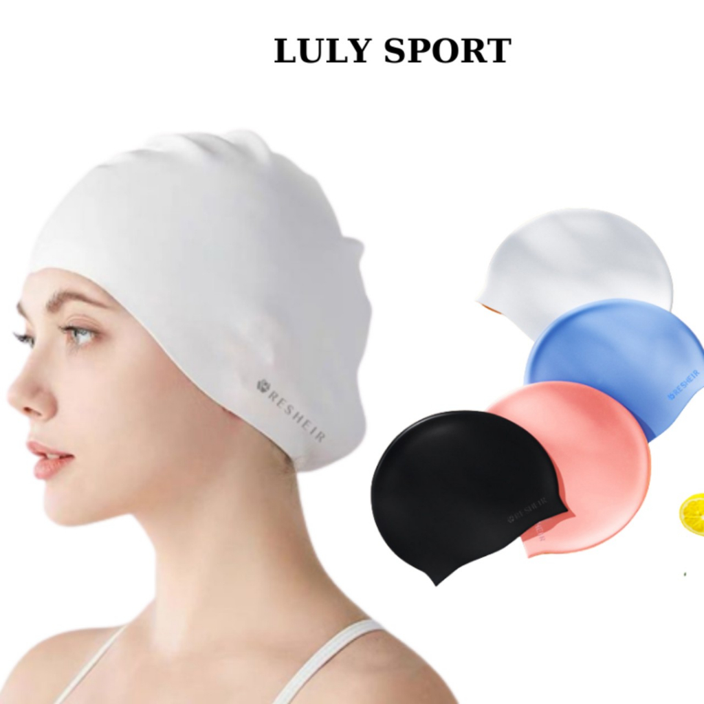 Mũ bơi người lớn LULY SPORT, nón bơi chất silicon đàn hồi chống ướt tóc