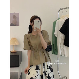 Áo tơ kiểu rút eo (ẢNH SP CHỤP THẬT)