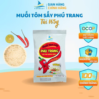 Đặc sản muối sấy tôm Phú Trang 165g Vanbest muối sấy chấm hoa quả chấm hải sản cao cấp, muối chấm hoa quả trái cây