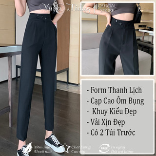 Quần Tây Công Sở YUNA Thiết Kế 3 Khuy Cạp Cao Ôm Gọn Bụng Tôn Dáng - Quần Âu Lưng Cao Kiểu Xinh Xắn