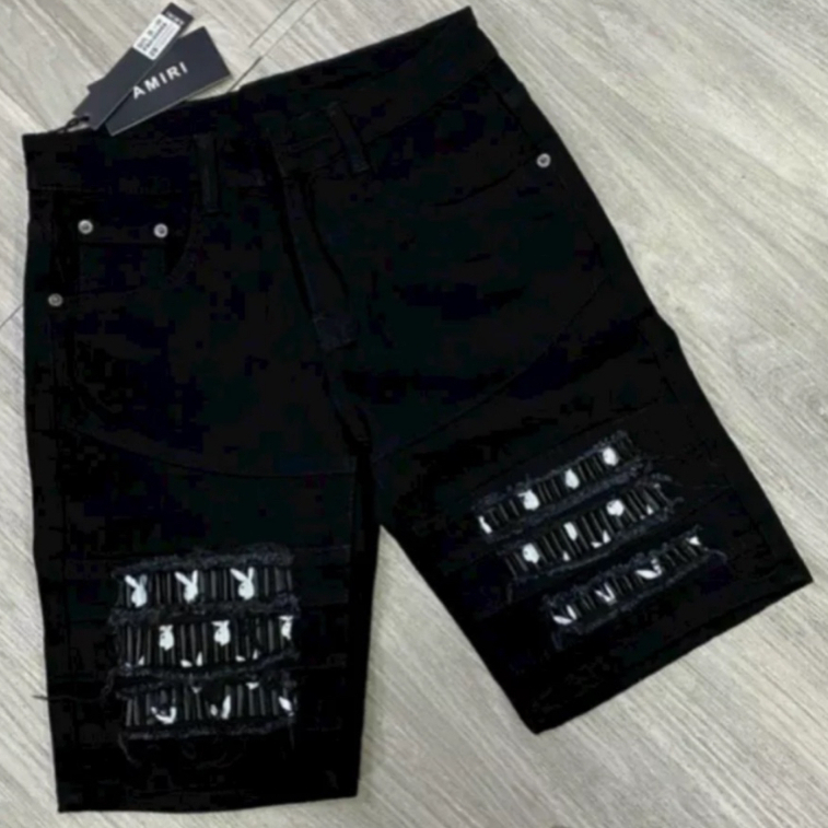 Quần short jean nam quảng châu cao cấp phối rách sướt vá thỏ đẹp chất thời trang hàng chuẩn shop
