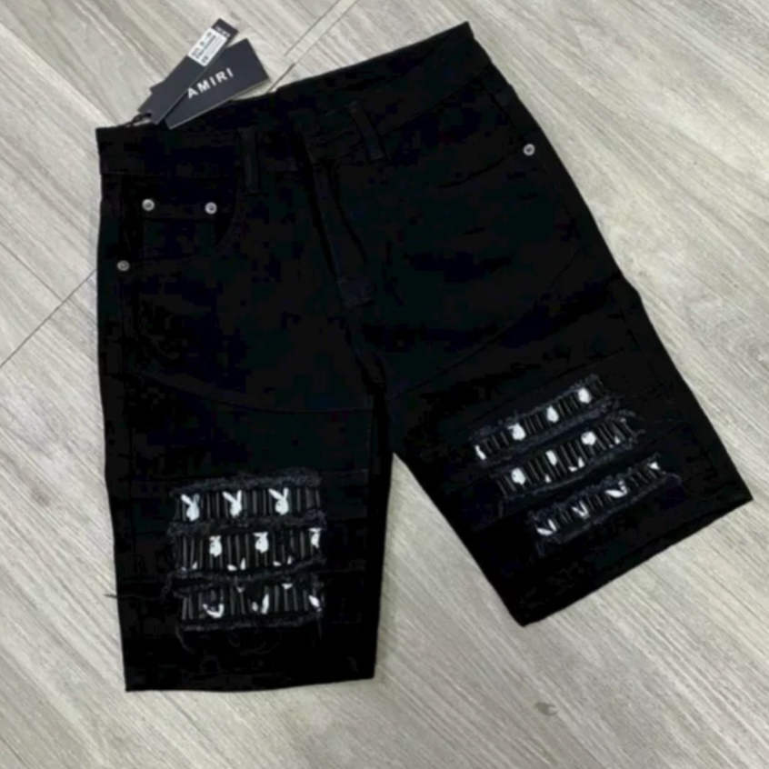Quần short jean nam quảng châu cao cấp phối rách sướt vá thỏ đẹp chất thời trang hàng chuẩn shop