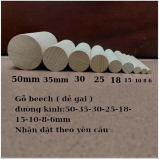 Thanh gỗ tròn đẹp dài 10cm