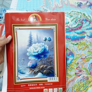 Tranh thêu chữ thập hoa hướng dương 80*60cm loại 1 MN0098 YD3001 E274
