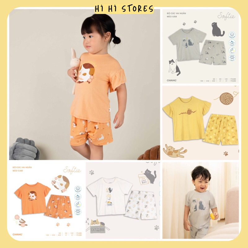 Chaang bộ cộc tay cúc vai cho bé trai bé gái SS23