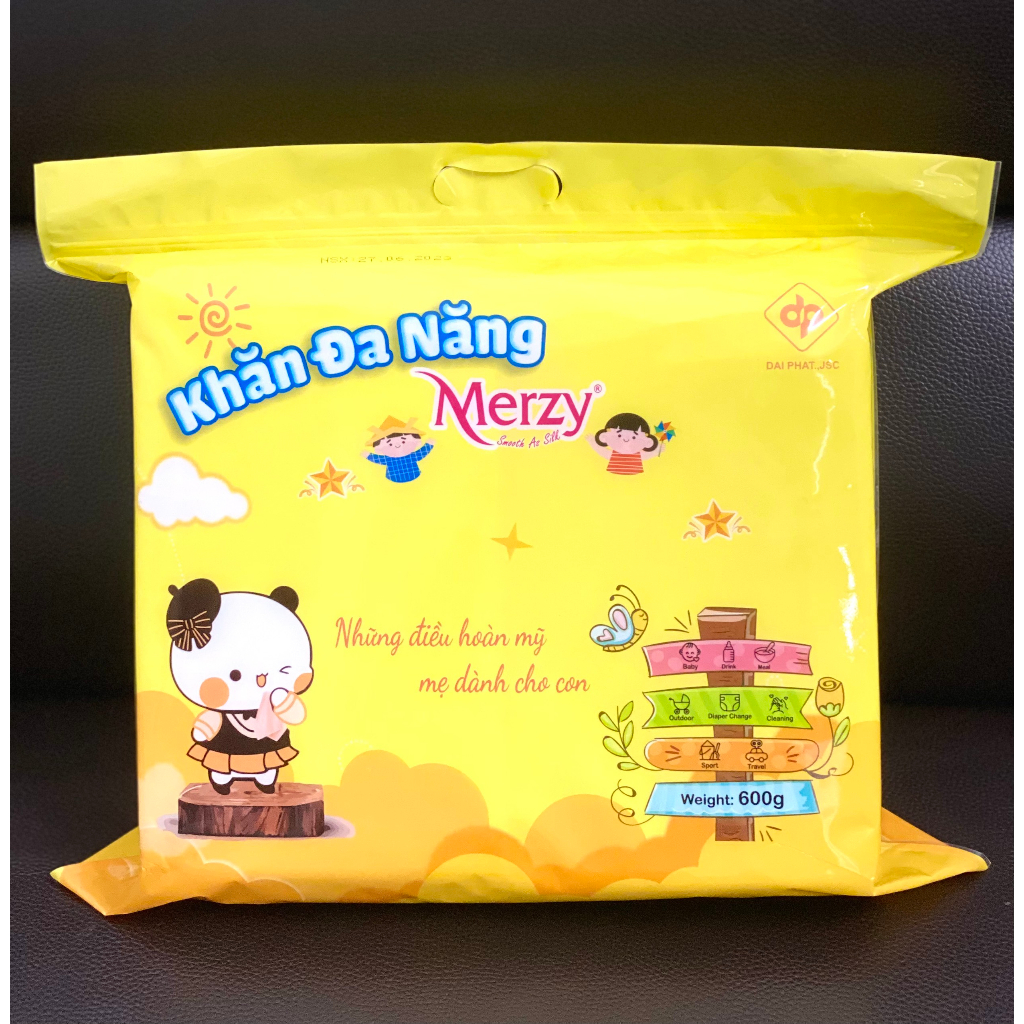 Khăn khô đa năng cho bé Merzy cao cấp 600gram Vàng bề mặt kim cương dùng thay khăn sữa cho bé Kích Thước 14x19 Cm