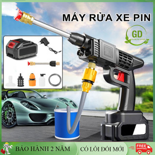Máy rửa xe pin, súng rửa xe pin cầm tay, máy xịt rửa xe cao áp dùng pin áp lực cao tiện lợi. Bảo hành 2 năm toàn quốc.