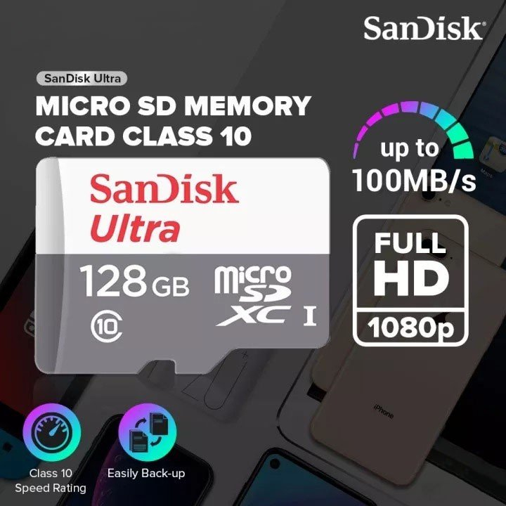 Thẻ nhớ sandisk 128GB /64GB /32Gb/16GB/8GB dùng đa thiết bị - Thẻ nhớ tốc độ cao Class 10 Ultra 667x 100MB/s -BH 5 năm