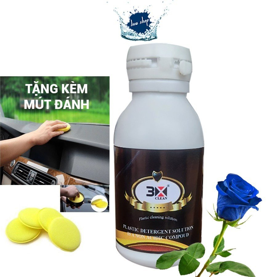 Chai Phục Hồi Nhựa Nhám, Dưỡng Nhựa Nhám, Phục Hồi Nhựa Đen, Làm Mới Nhựa Cũ, Nano Phục Hồi Ô Tô Xe Máy 3x Clean 50ml