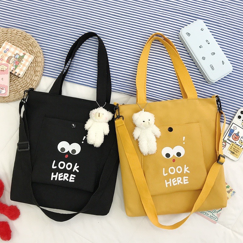 Túi tote túi canvas Look here