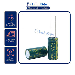 Tụ hóa 6.3v 3300uf 10x20mm tần số cao chất lượng tốt.
