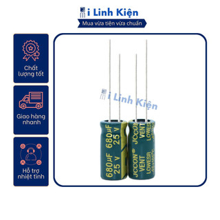 Tụ hóa 25v 680uf 8x16mm tần số cao chất lượng tốt.
