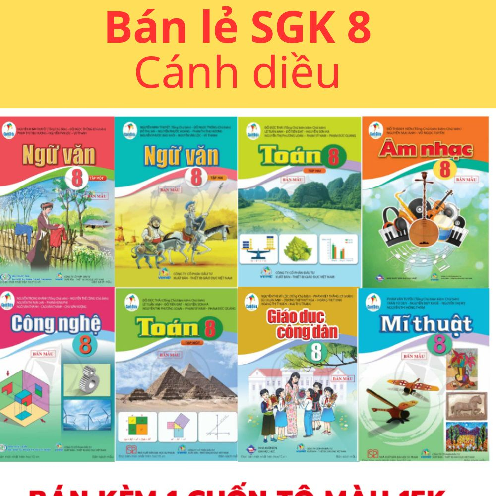 SGK lớp 8 cánh diều bán lẻ đầy đủ nhất kèm 1 chì cis 10k