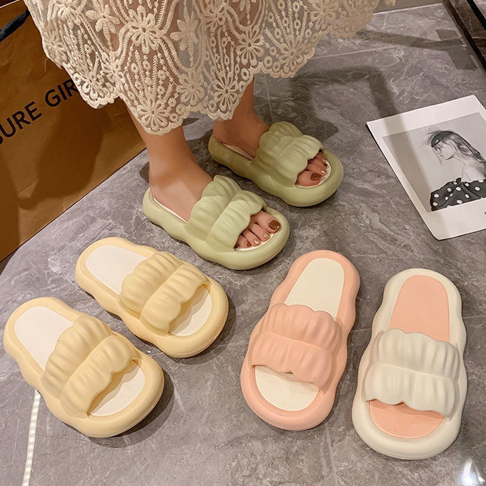 Dép bánh mì nữ mùa hè đế dày Trong Nhà Chống Trượt Thoải Mái Thời Trang