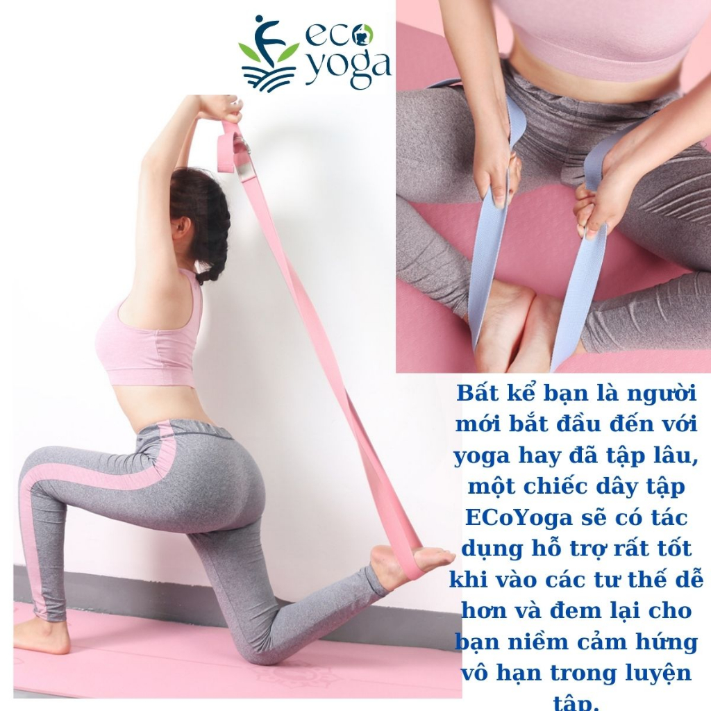 Dây tập yoga 2.5mxRộng 4.8cm sợi bông tự nhiên, dây đai coton hữu cơ tập yoga , dây đai lưng chỉnh hình chống gù lưng