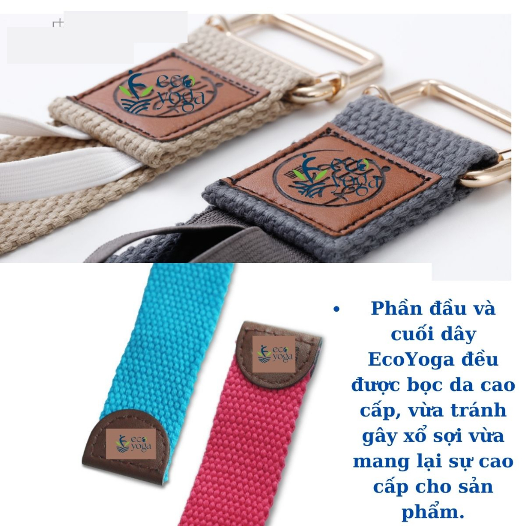 Dây tập yoga 2.5mxRộng 4.8cm sợi bông tự nhiên, dây đai coton hữu cơ tập yoga , dây đai lưng chỉnh hình chống gù lưng