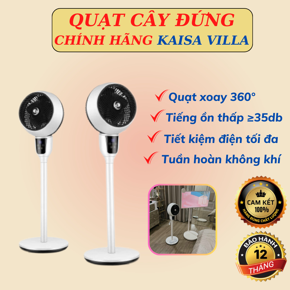 Quạt cây đứng KAISA VILLA chính hãng ,có điều khiển quạt từ xa ,chạy êm không gây tiếng ồn ,tiết kiệm điện - BH 12T | BigBuy360 - bigbuy360.vn