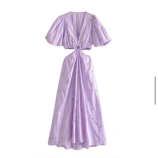 Váy zara tay bồng cut out khoét eo siêu xinh